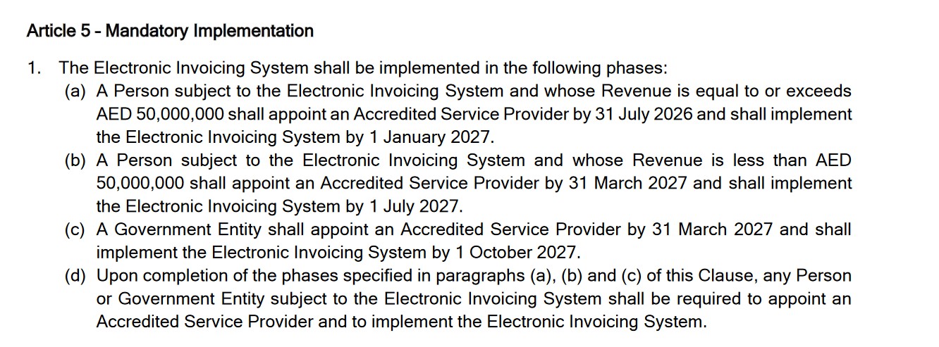 e invoicing in UAE